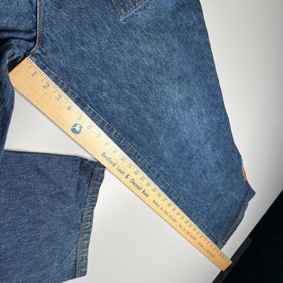 Platinum FUBU Fat Albert Jeans W36 L32 Denim Embroidered Junkyard Hip Hop Y2K - Picture 5 of 15